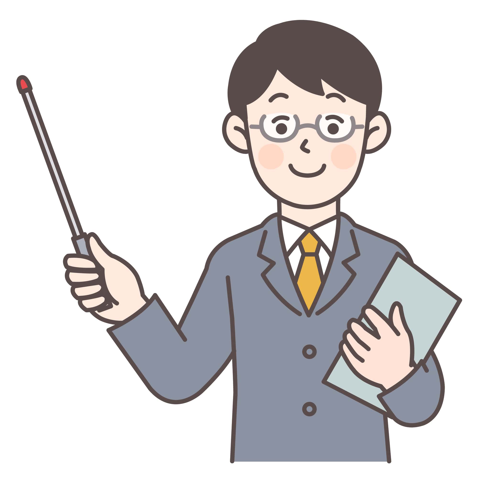 指示棒を持ち解説するビジネスマン