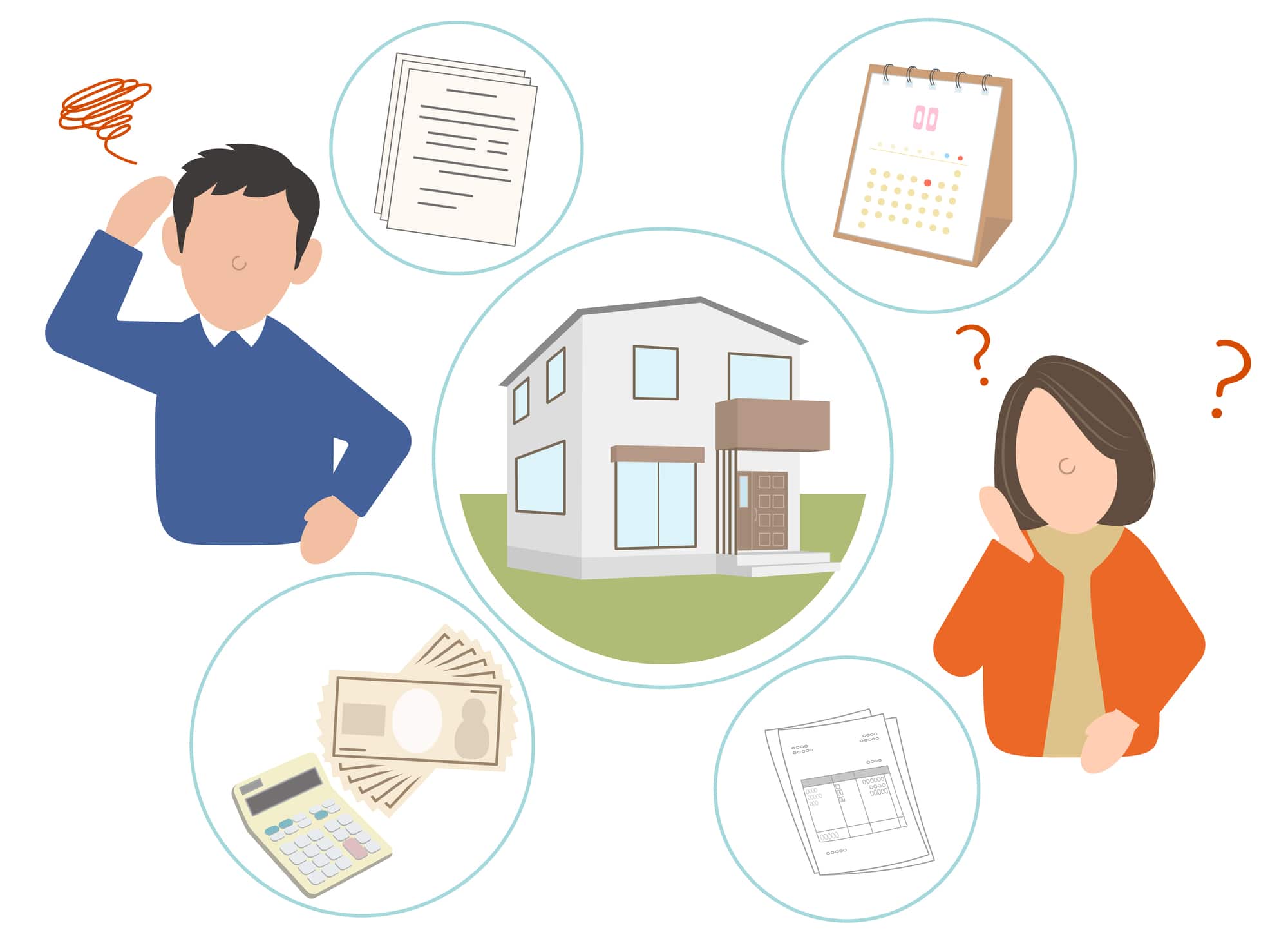 住宅について悩む夫婦