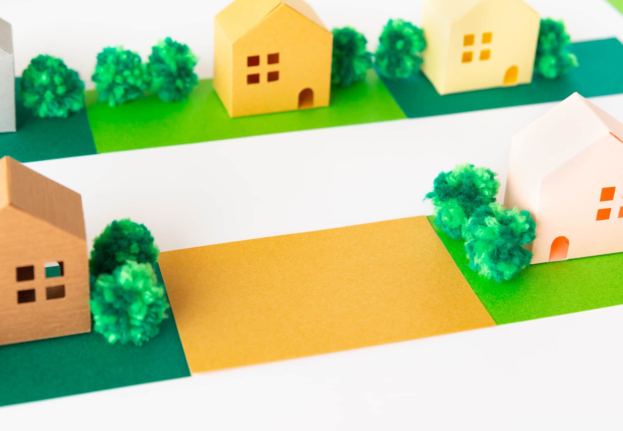 住宅地の中にある空き地のイメージ模型