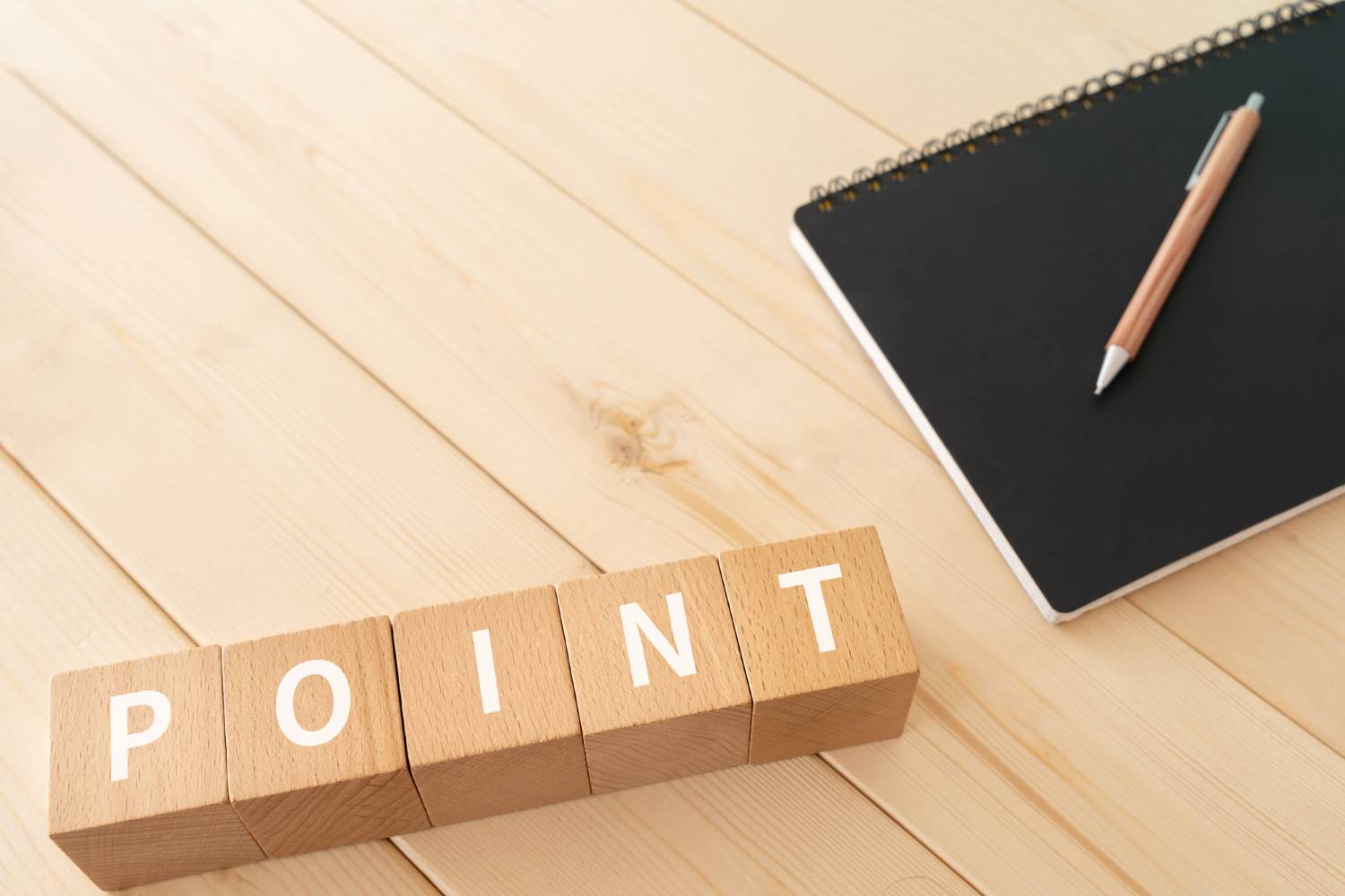 POINTブロックと筆記用具