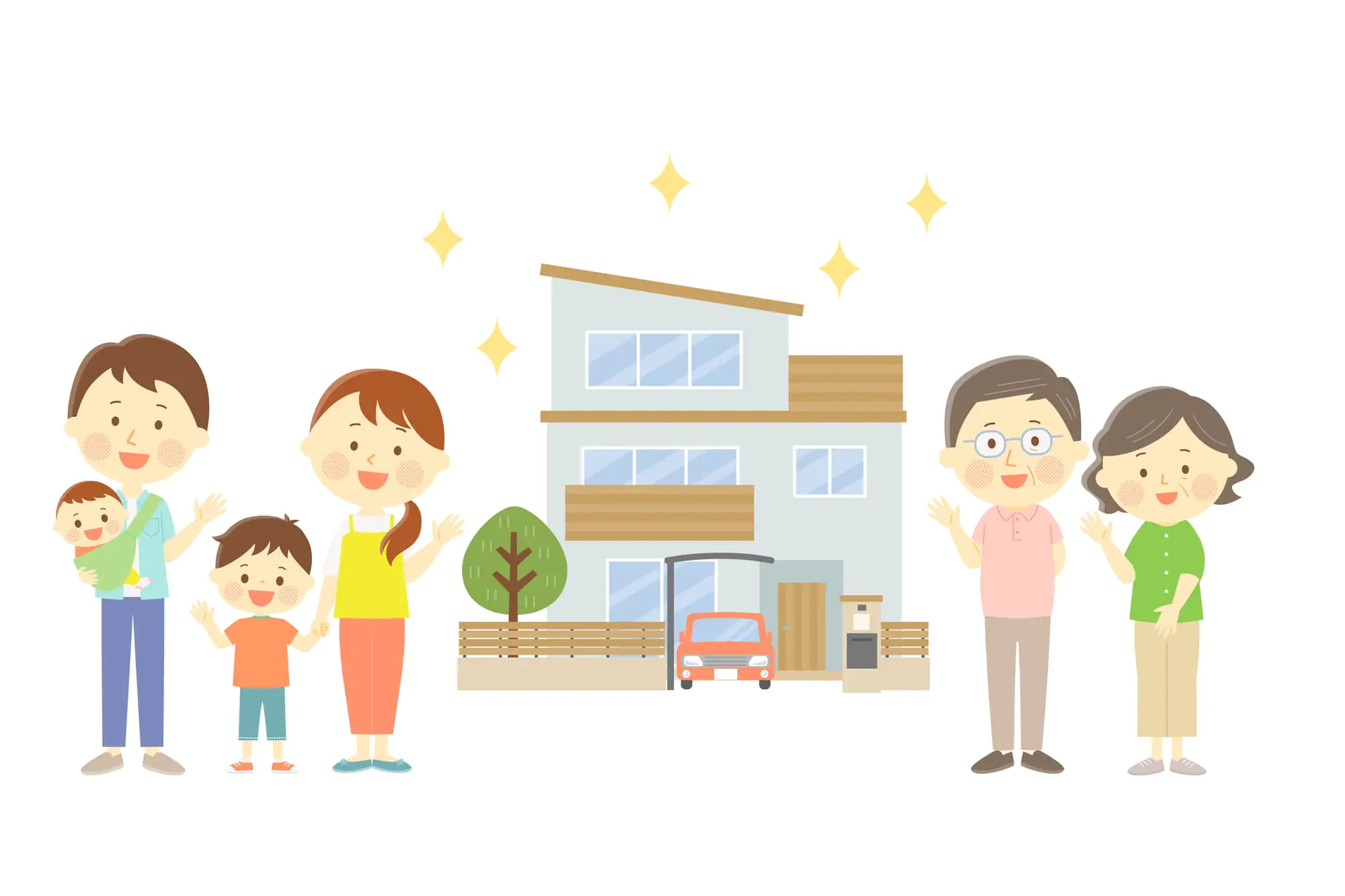 二世帯住宅を建てた6人家族